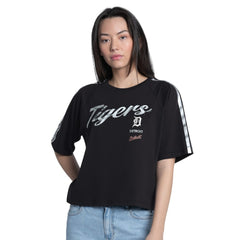 Detroit Tigers G-III 4Her by Carl Banks Women's Classic Play Cropped T-Shirt Black