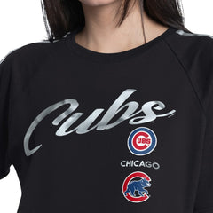 Chicago Cubs G-III 4Her by Carl Banks Women's Classic Play Cropped T-Shirt Black