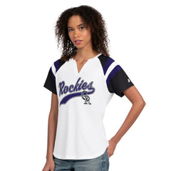 Colorado Rockies Starter Women's Game On Notch Neck T-Shirt White