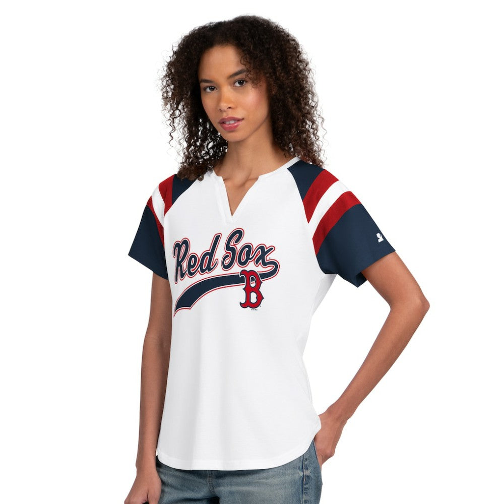 Boston Red Sox Starter Women's Game On Notch Neck T-Shirt White