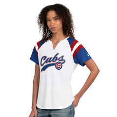 Chicago Cubs Starter Women's Game On Notch Neck T-Shirt White