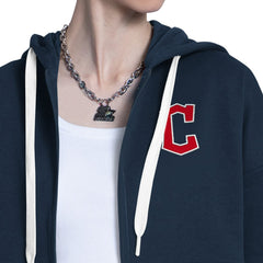 Cleveland Guardians Starter Women's Wishbone Full-Zip Hoodie Navy/Heather Gray