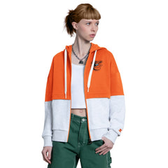 Baltimore Orioles Starter Women's Wishbone Full-Zip Hoodie Orange/Heather Gray