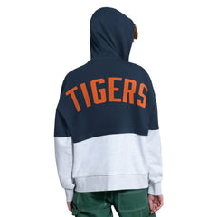 Detroit Tigers Starter Women's Wishbone Full-Zip Hoodie Navy/Heather Gray