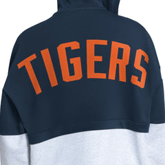 Detroit Tigers Starter Women's Wishbone Full-Zip Hoodie Navy/Heather Gray