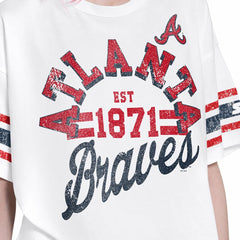 Atlanta Braves Starter Women's Cropped Hurry Up Offense T-Shirt White