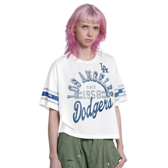 Los Angeles Dodgers Starter Women's Cropped Hurry Up Offense T-Shirt White