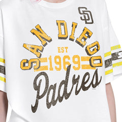 San Diego Padres Starter Women's Cropped Hurry Up Offense T-Shirt White