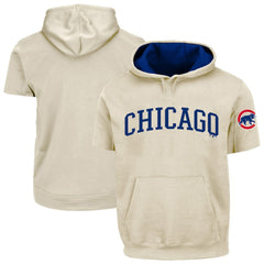 Chicago Cubs Profile Big & Tall Contrast Short Sleeve Hoodie Cream