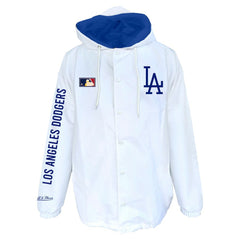 Los Angeles Dodgers Big & Tall Full-Snap Hooded Jacket White | Mitchell & Ness