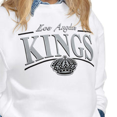 Los Angeles Kings Starter Women's Arch Stripe Fleece Sweatshirt White