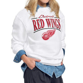 Detroit Red Wings Starter Women's Arch Stripe Fleece Sweatshirt White