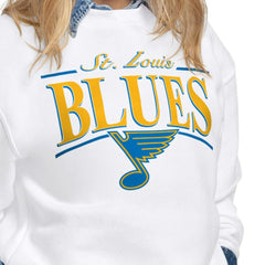 St. Louis Blues Starter Women's Arch Stripe Fleece Sweatshirt White