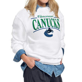Vancouver Canucks Starter Women's Arch Stripe Fleece Sweatshirt White
