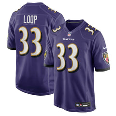 Tyler Loop Baltimore Ravens Team Game Jersey - Purple