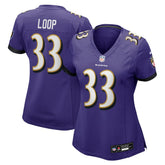 Tyler Loop Baltimore Ravens Women's Team Game Jersey - Purple