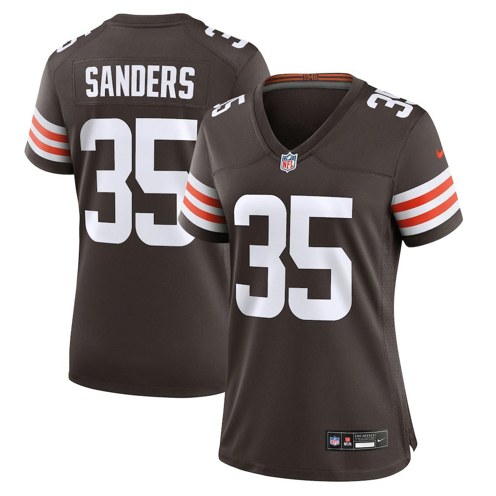 Raheim Sanders Cleveland Browns Women's Team Game Jersey - Brown