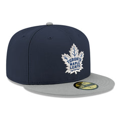 Toronto Maple Leafs New Era Core Logo Two-Tone 59FIFTY Fitted Hat Navy