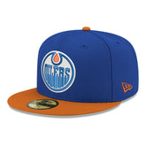 Edmonton Oilers New Era Core Logo Two-Tone 59FIFTY Fitted Hat Royal