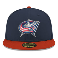 Columbus Blue Jackets New Era Core Logo Two-Tone 59FIFTY Fitted Hat Navy