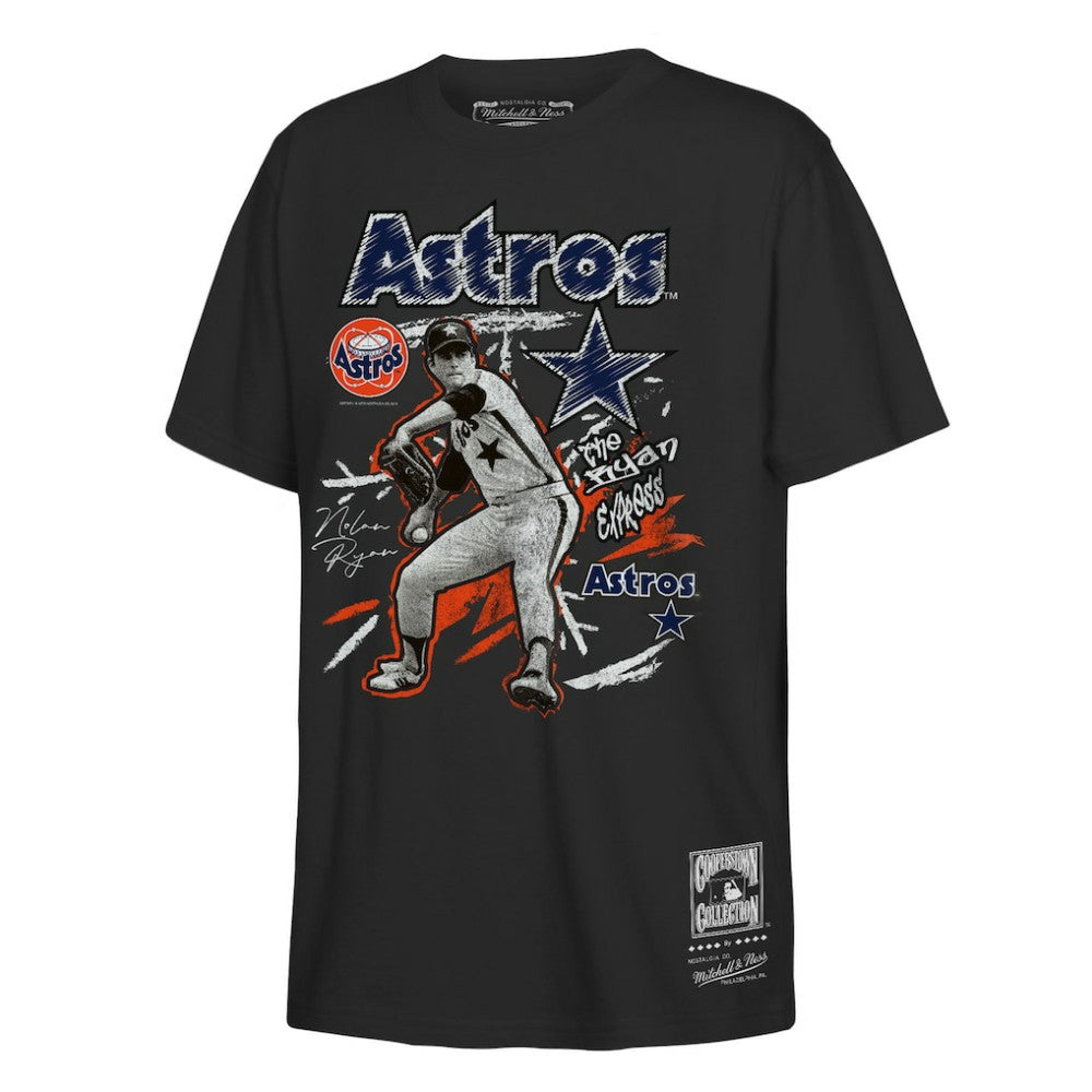 Nolan Ryan Houston Astros Youth Chalked Up Player T-Shirt Black | Mitchell & Ness