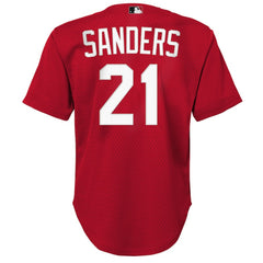 Deion Sanders Cincinnati Reds Youth Cooperstown Mesh Batting Practice Jersey - Red