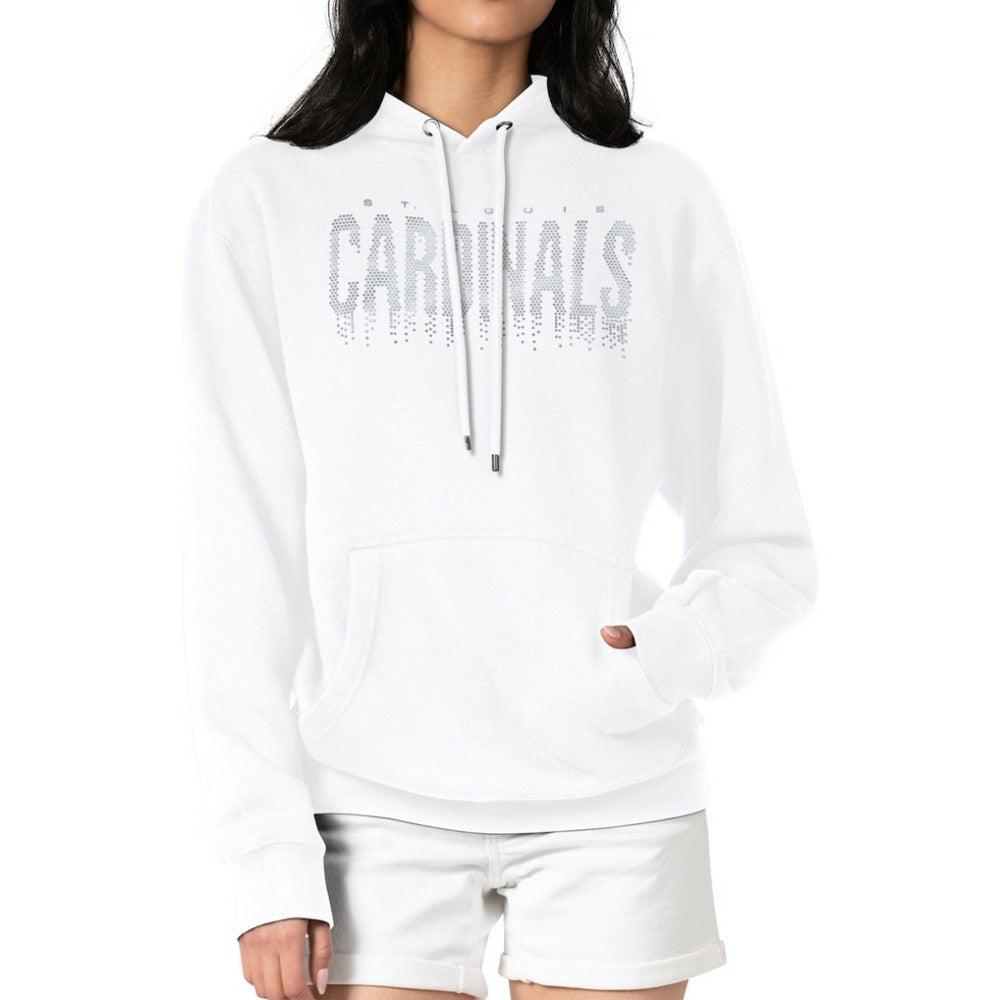 St. Louis Cardinals G-III 4Her by Carl Banks Women's Metallic Drop Fleece Hoodie White