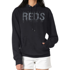 Cincinnati Reds G-III 4Her by Carl Banks Women's Metallic Drop Fleece Hoodie Black