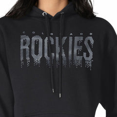 Colorado Rockies G-III 4Her by Carl Banks Women's Metallic Drop Fleece Hoodie Black