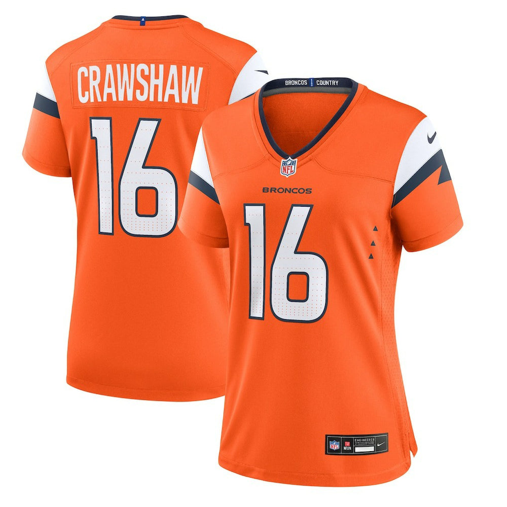 Jeremy Crawshaw Denver Broncos Women's Team Game Jersey - Orange