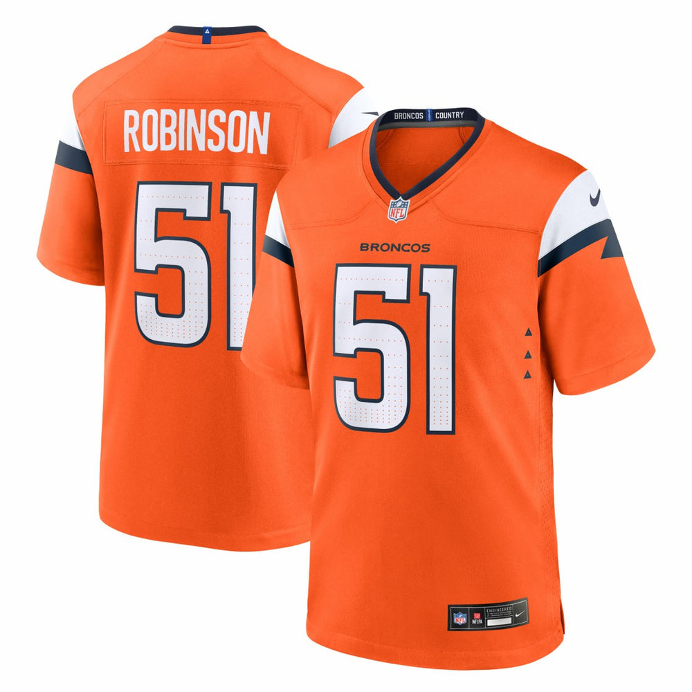 Que Robinson Denver Broncos Team Game Jersey - Orange