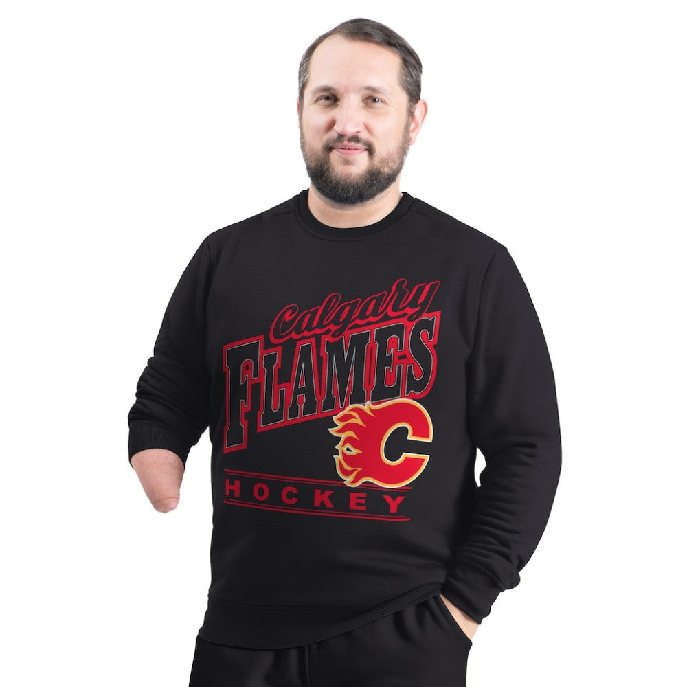 Calgary Flames G-III Sports by Carl Banks Adaptive Headliner Fleece Sweatshirt Black