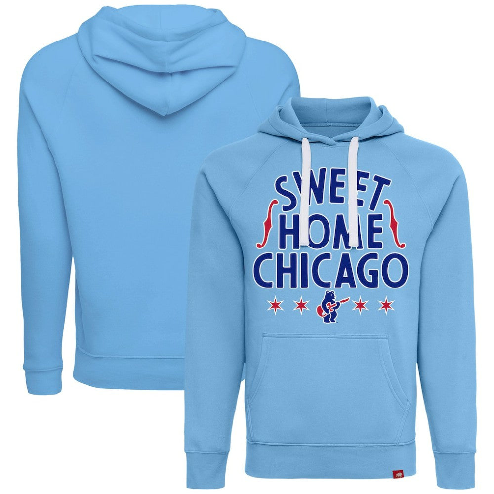 Chicago Cubs Sportiqe Unisex Sweet Home Chicago Olsen Tri-Blend Fleece Hoodie Light Blue