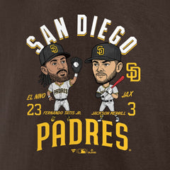 Fernando Tatis Jr. & Jackson Merrill San Diego Padres Player Duo T-Shirt Brown