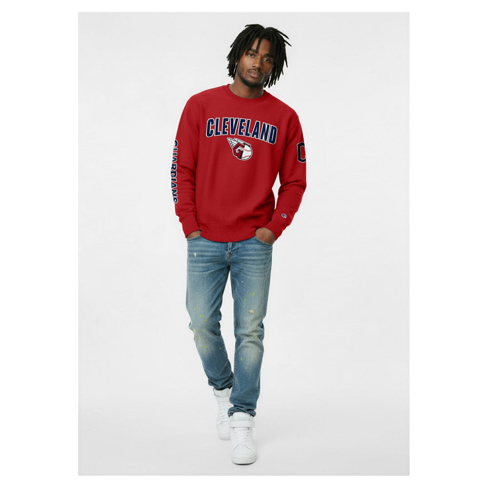 Cleveland Guardians Champion Reverse Weave Chenille Sweatshirt Red