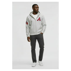 Atlanta Braves Champion Reverse Weave Chenille Full-Zip Hoodie Gray