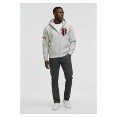 San Francisco Giants Champion Reverse Weave Chenille Full-Zip Hoodie Gray