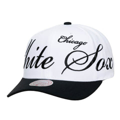 Chicago White Sox Unisex XL Script Pro Crown Snapback Hat White/Black | Mitchell & Ness
