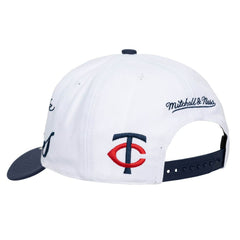Minnesota Twins Unisex XL Script Pro Crown Adjustable Hat White/Navy | Mitchell & Ness