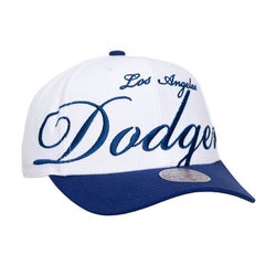 Los Angeles Dodgers Unisex XL Script Pro Crown Snapback Hat White/Royal | Mitchell & Ness