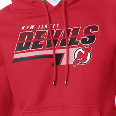 New Jersey Devils Starter Logo Push Fleece Hoodie Red