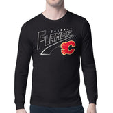 Calgary Flames Starter Modern Tailsweep Long Sleeve T-Shirt Black