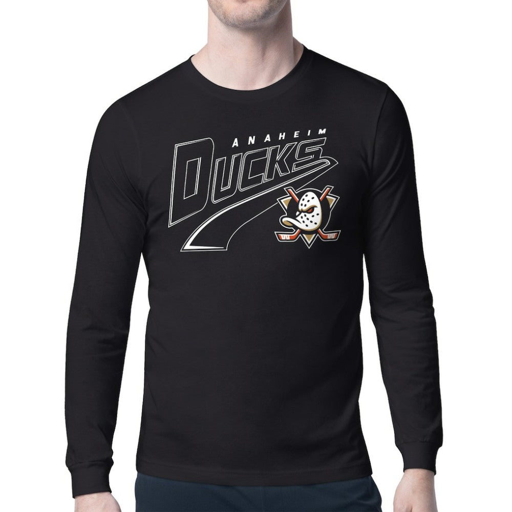Anaheim Ducks Starter Modern Tailsweep Long Sleeve T-Shirt Black