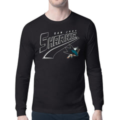 San Jose Sharks Starter Modern Tailsweep Long Sleeve T-Shirt Black