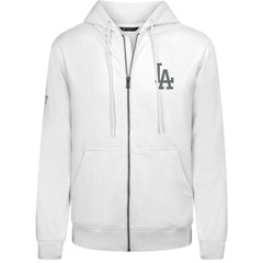 Los Angeles Dodgers Levelwear Podium Chenille Logo Full-Zip Hoodie White