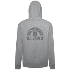 Kansas City Royals Levelwear Podium Chenille Logo Full-Zip Hoodie Heather Gray