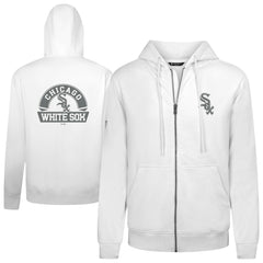 Chicago White Sox Levelwear Podium Chenille Logo Full-Zip Hoodie White