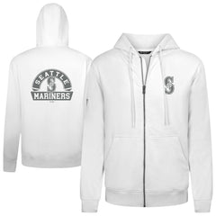 Seattle Mariners Levelwear Podium Banner Arch Full-Zip Hoodie White