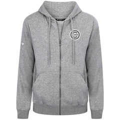 Chicago Cubs Levelwear Podium Banner Arch Full-Zip Hoodie Heather Gray