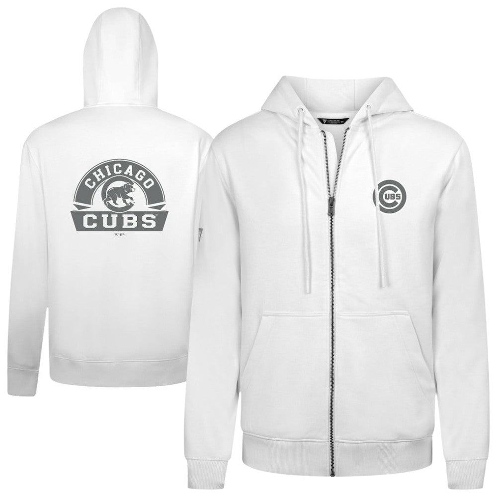 Chicago Cubs Levelwear Podium Banner Arch Full-Zip Hoodie White